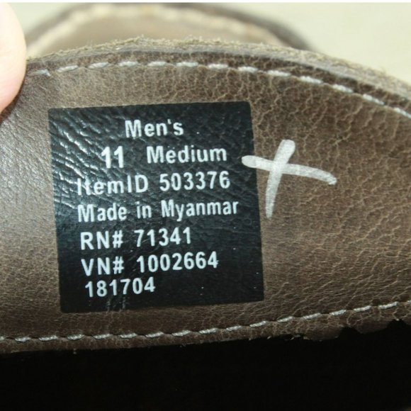 LL Bean Brown Leather Flannel Lined Handsewn Moccasin Slippers Size 11 M - Picture 8 of 9